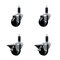 Service Caster 5'' Soft Rubber Wheel Swivel 1-1/8'' Expanding Stem Caster Set 2 Brakes, 4PK SCC-EX20S514-SRS-2-PLB-2-118 - alternate 1